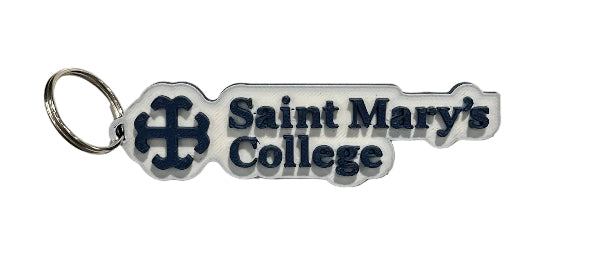 White Saint Mary's College Keychain