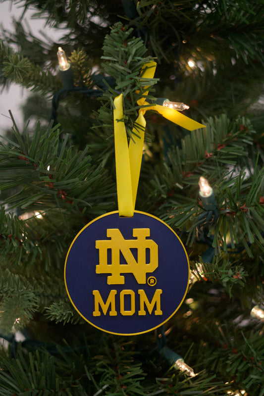 ND Mom Ornament (Round Style)