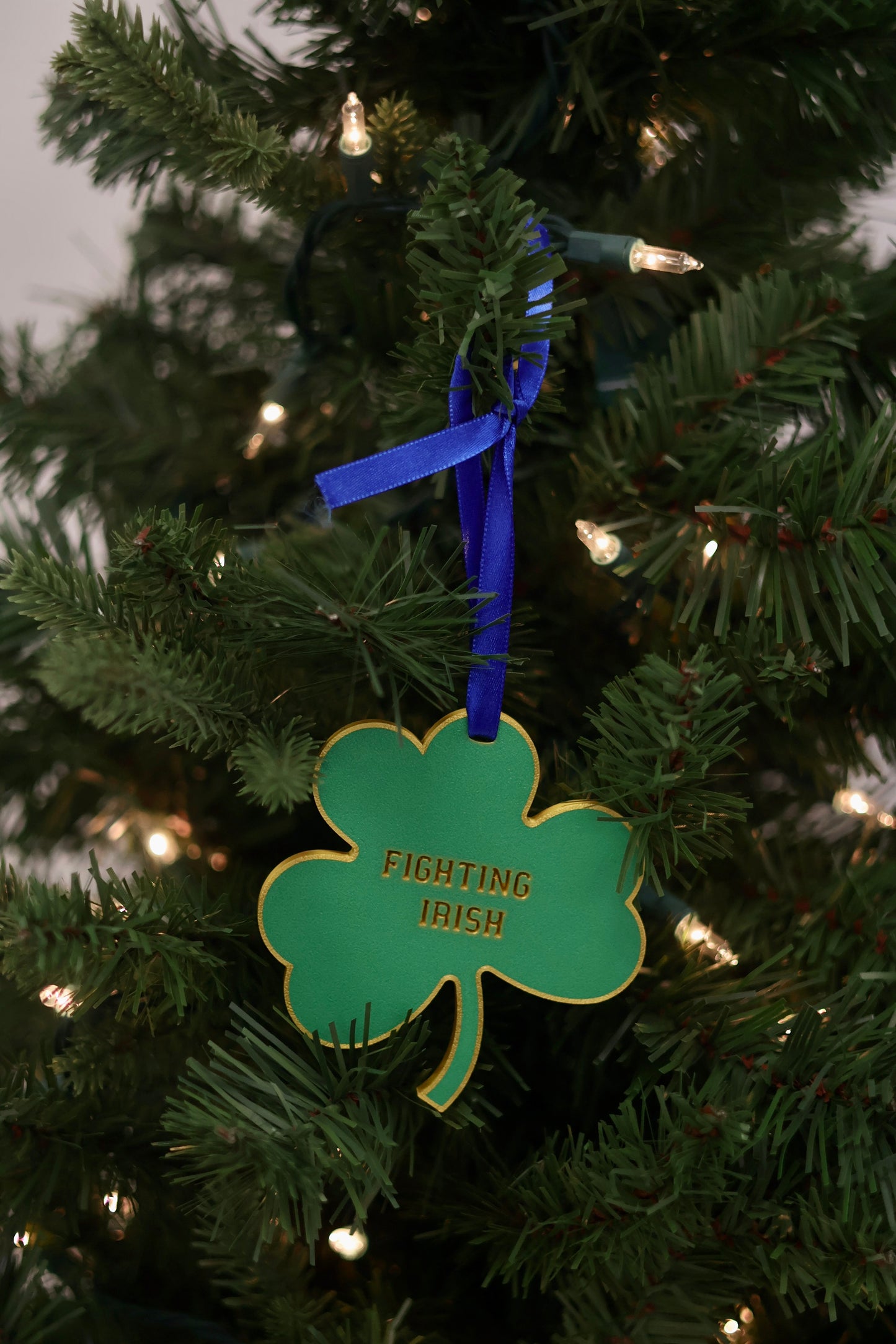 Green & Gold ND Shamrock Ornament