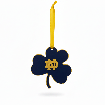 Blue & Gold ND Shamrock Ornament