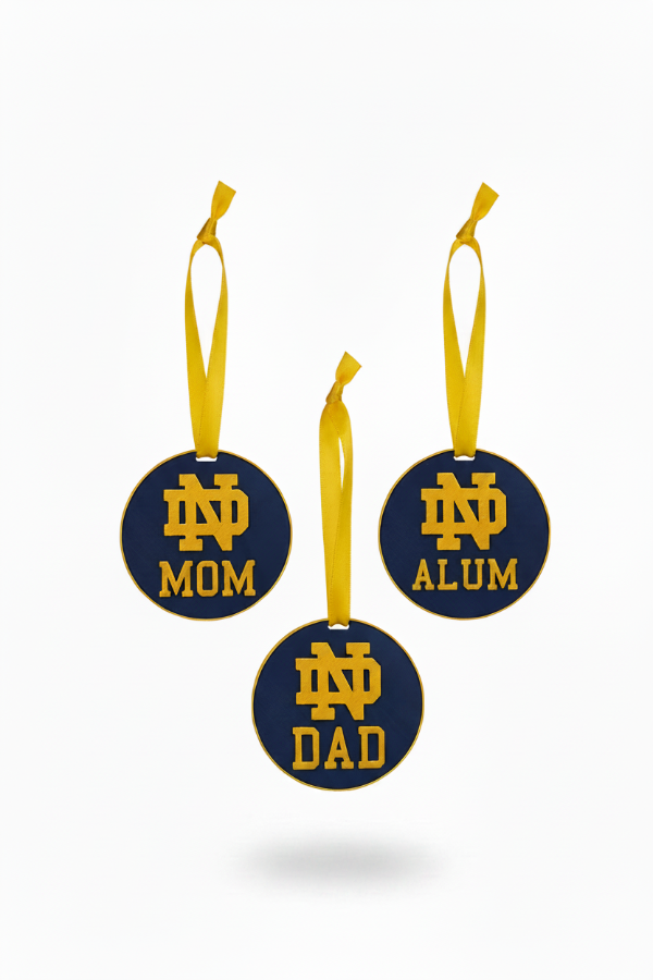 ND Ornament Set x3 Alumni/Mom/Dad (Round Style)
