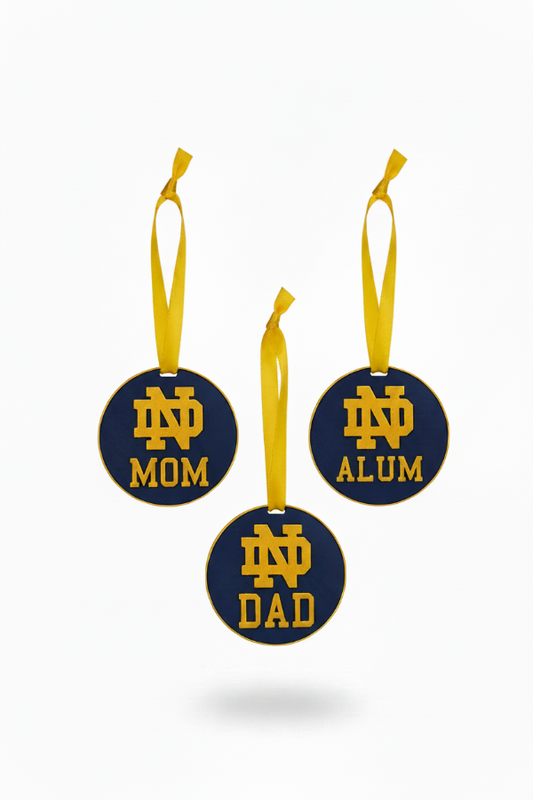 ND Ornament Set x3 Alumni/Mom/Dad (Round Style)