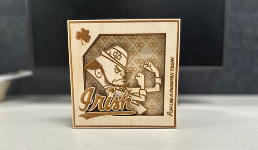 “Notre Dame” Wooden Desk Plaque (5" x 5")