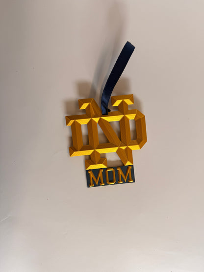 ND "Monogram" Mom Ornament