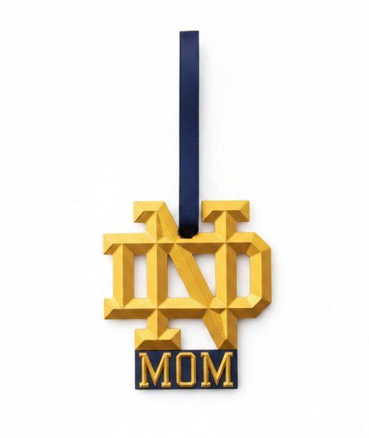 ND Monogram "Mom" Ornament