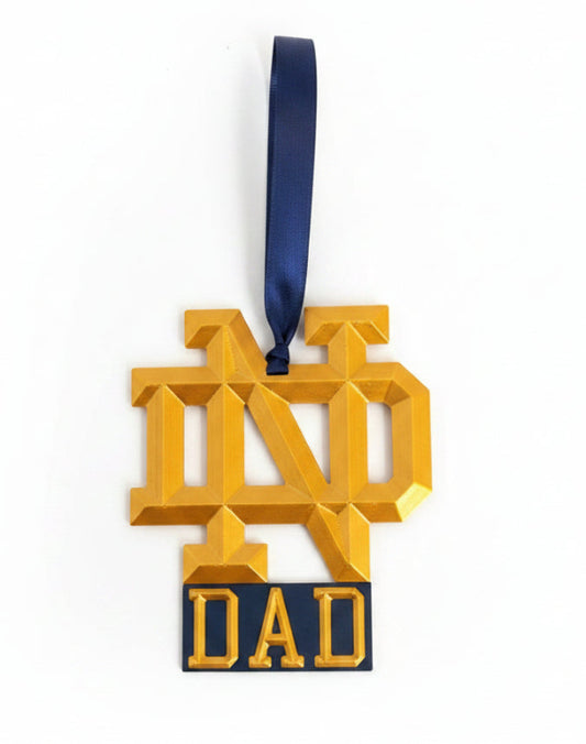 ND Monogram "Dad" Ornament