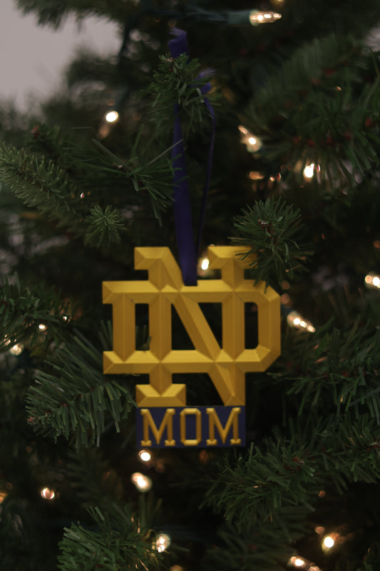 ND "Monogram" Mom Ornament