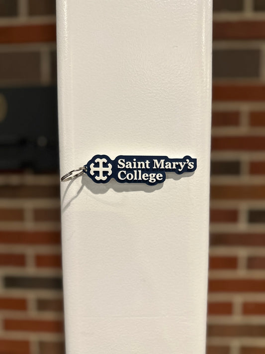 Navy Saint Mary's College Keychain