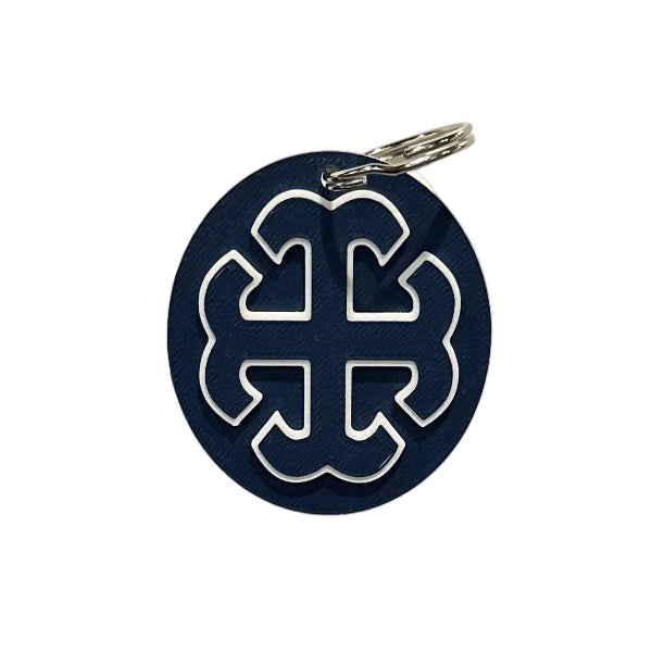 Navy Saint Mary's Cross Round Keychain