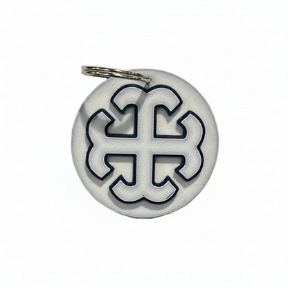 White Saint Mary’s Cross Round Keychain